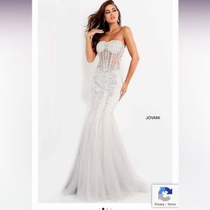 Jovani 5908 white prom dress